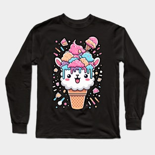 Very sweet llama ice cream Long Sleeve T-Shirt